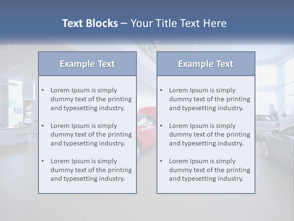 A Car Showroom Filled With Cars And People PowerPoint Template