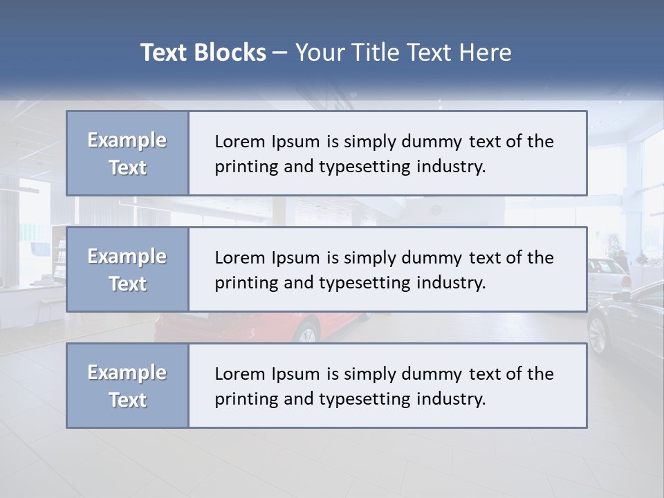 A Car Showroom Filled With Cars And People PowerPoint Template