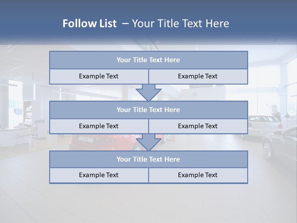 A Car Showroom Filled With Cars And People PowerPoint Template