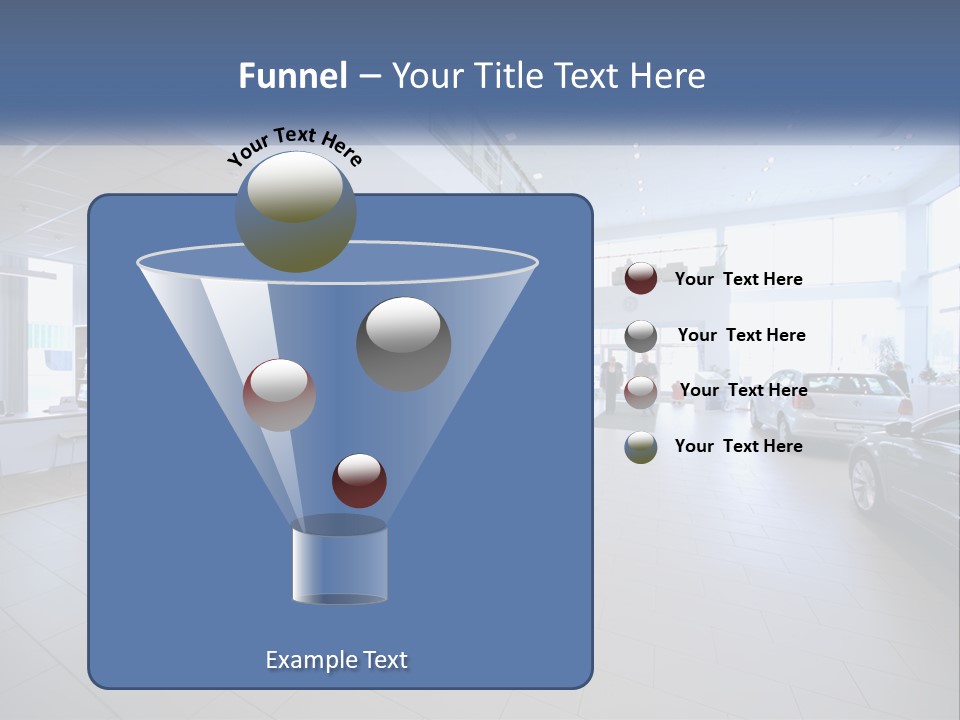 A Car Showroom Filled With Cars And People PowerPoint Template