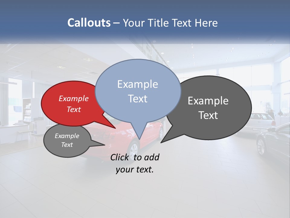 A Car Showroom Filled With Cars And People PowerPoint Template