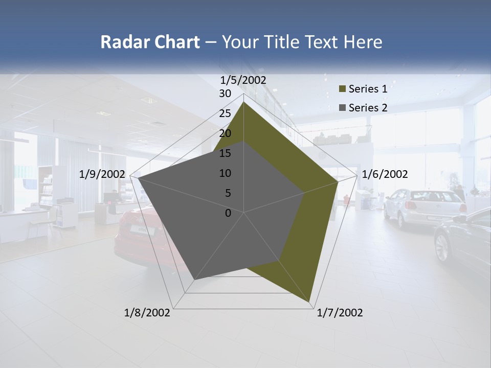 A Car Showroom Filled With Cars And People PowerPoint Template
