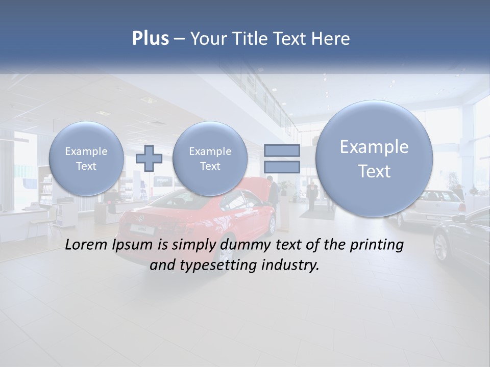 A Car Showroom Filled With Cars And People PowerPoint Template