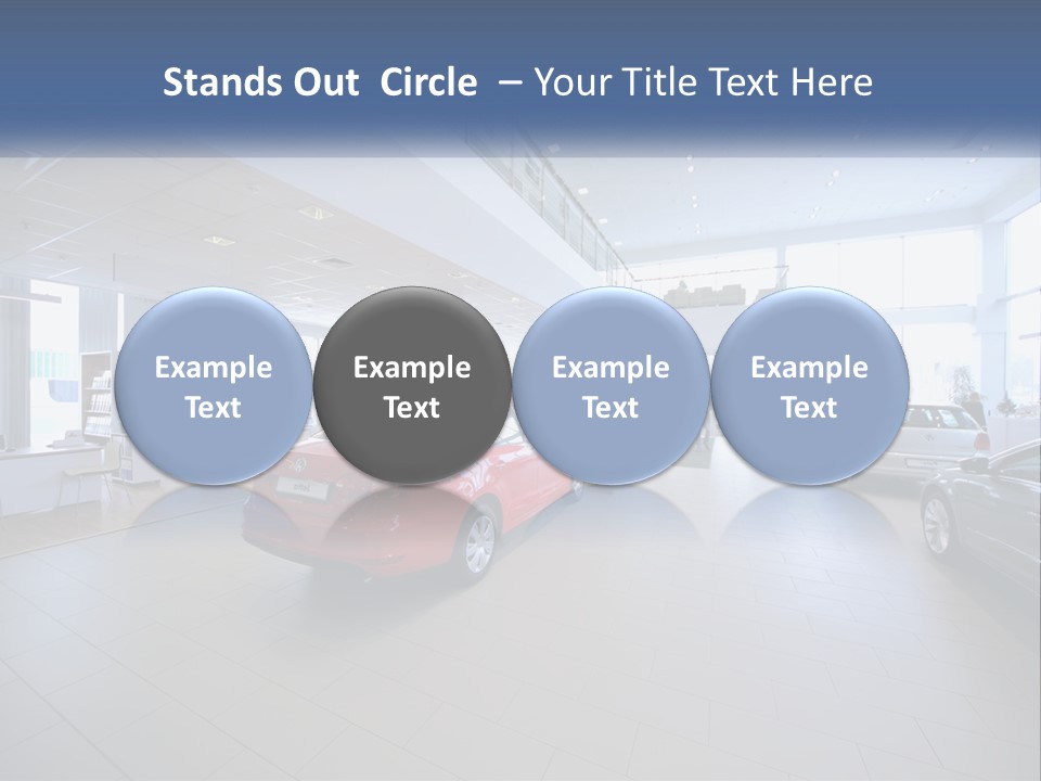 A Car Showroom Filled With Cars And People PowerPoint Template