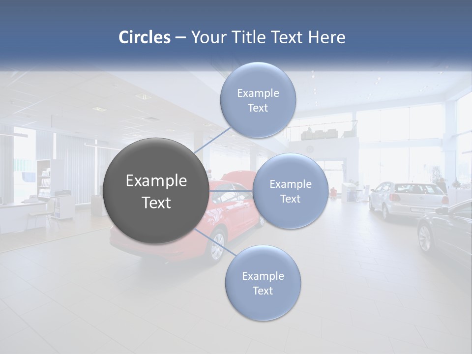 A Car Showroom Filled With Cars And People PowerPoint Template
