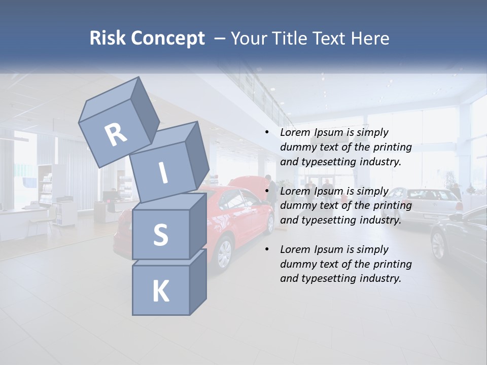 A Car Showroom Filled With Cars And People PowerPoint Template