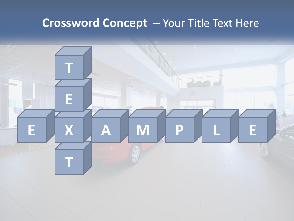 A Car Showroom Filled With Cars And People PowerPoint Template