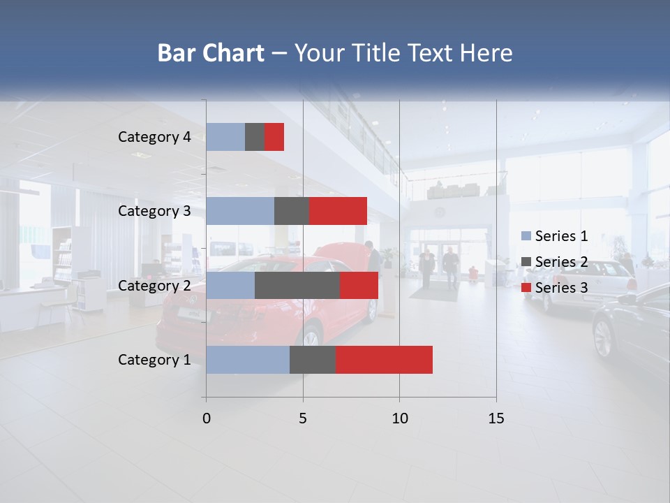 A Car Showroom Filled With Cars And People PowerPoint Template