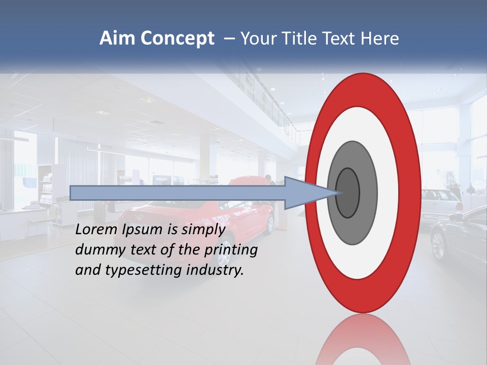 A Car Showroom Filled With Cars And People PowerPoint Template