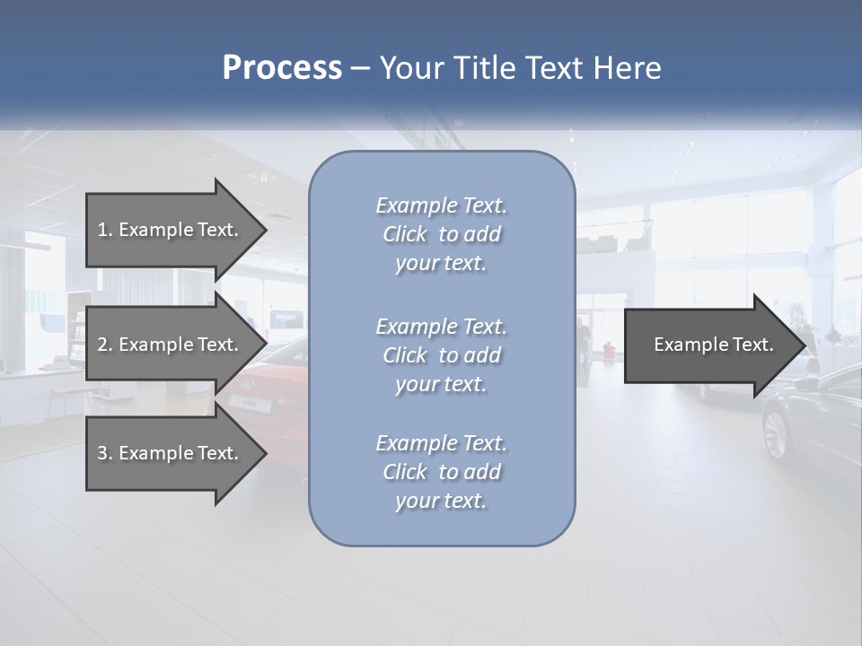 A Car Showroom Filled With Cars And People PowerPoint Template