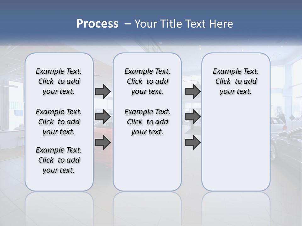 A Car Showroom Filled With Cars And People PowerPoint Template