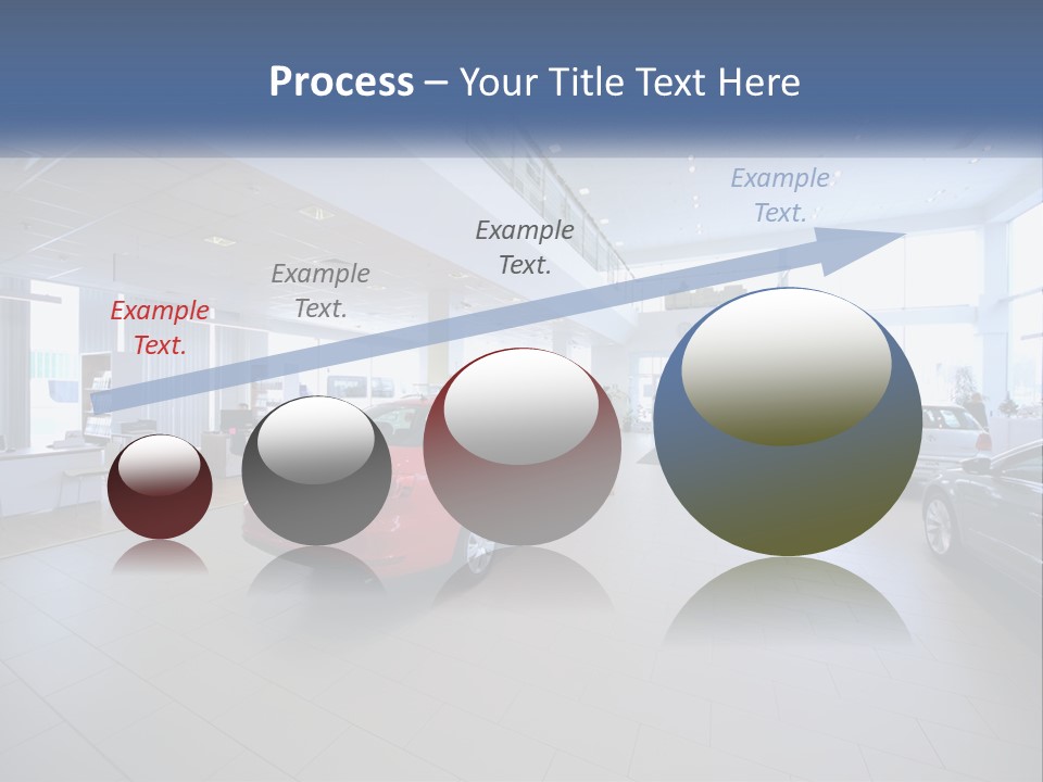 A Car Showroom Filled With Cars And People PowerPoint Template