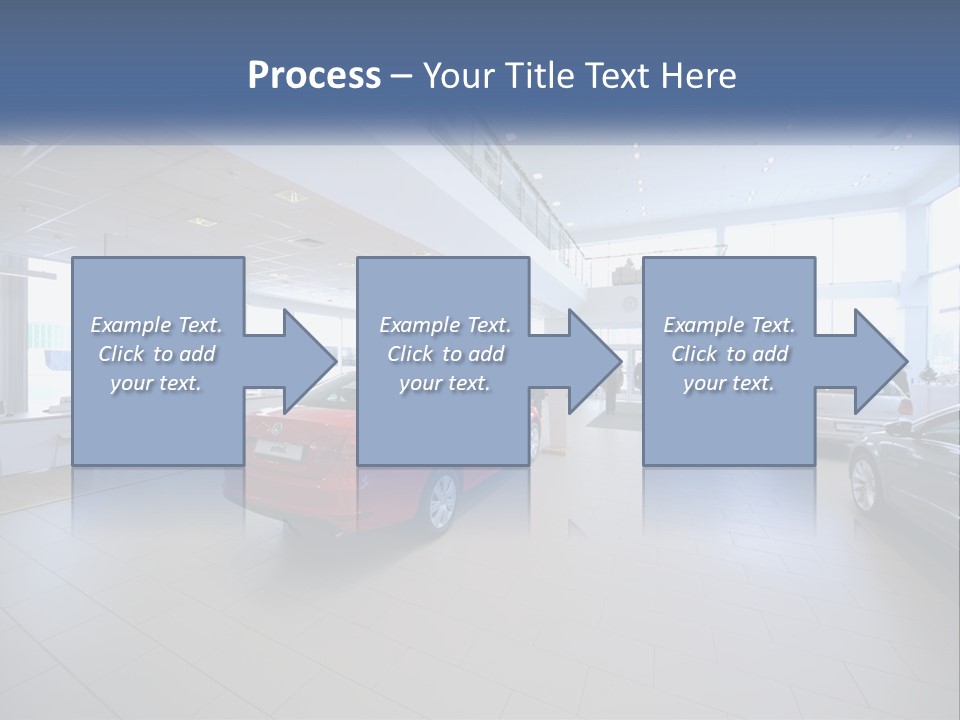A Car Showroom Filled With Cars And People PowerPoint Template