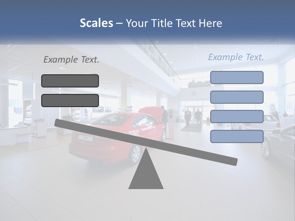 A Car Showroom Filled With Cars And People PowerPoint Template