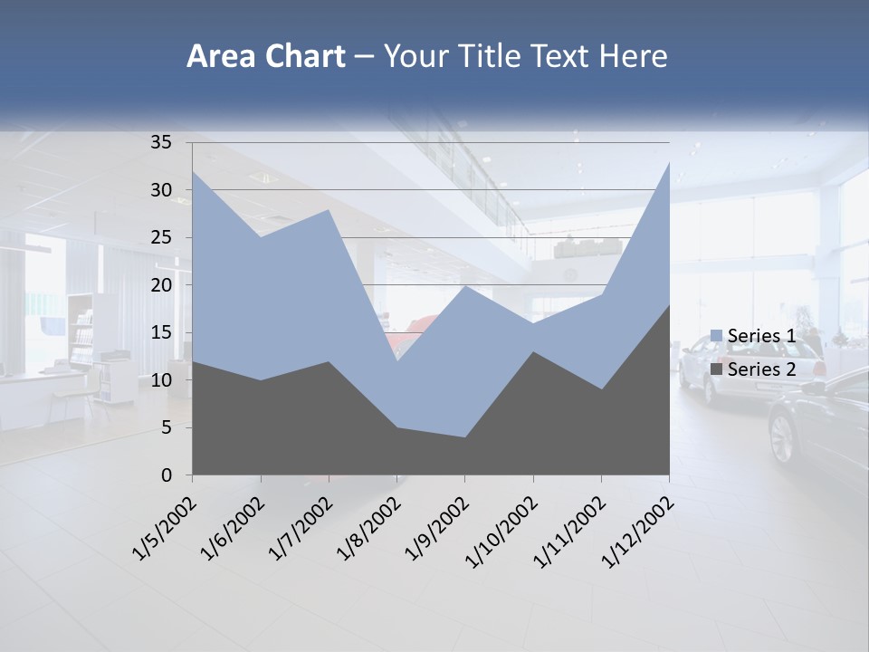 A Car Showroom Filled With Cars And People PowerPoint Template