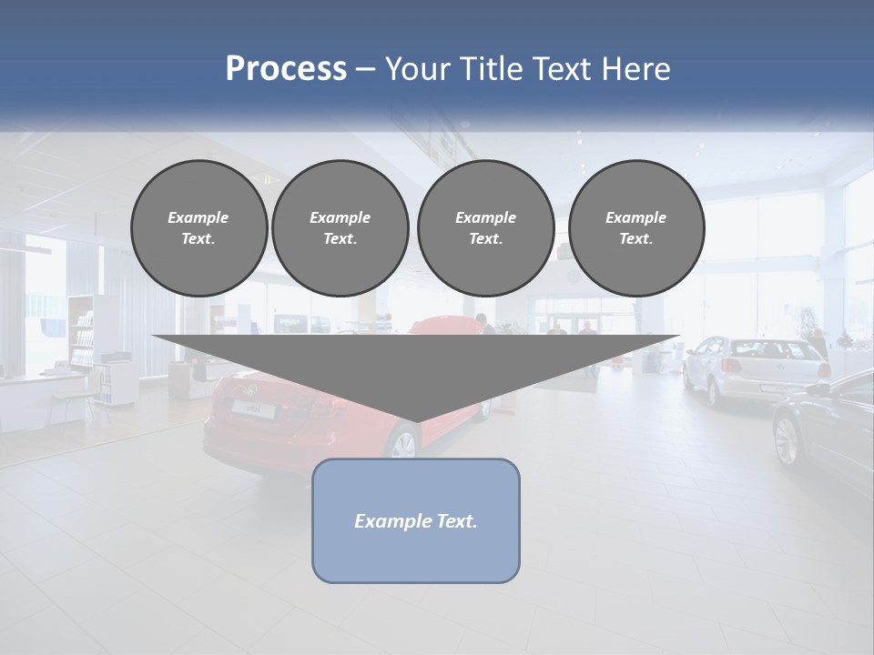 A Car Showroom Filled With Cars And People PowerPoint Template