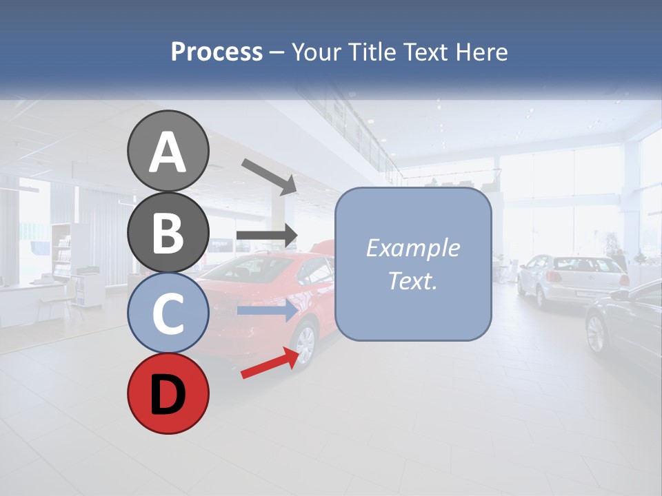 A Car Showroom Filled With Cars And People PowerPoint Template