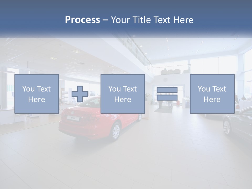A Car Showroom Filled With Cars And People PowerPoint Template