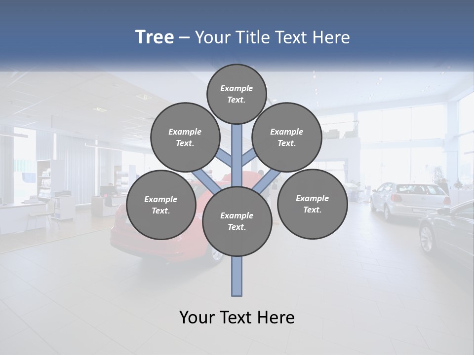 A Car Showroom Filled With Cars And People PowerPoint Template