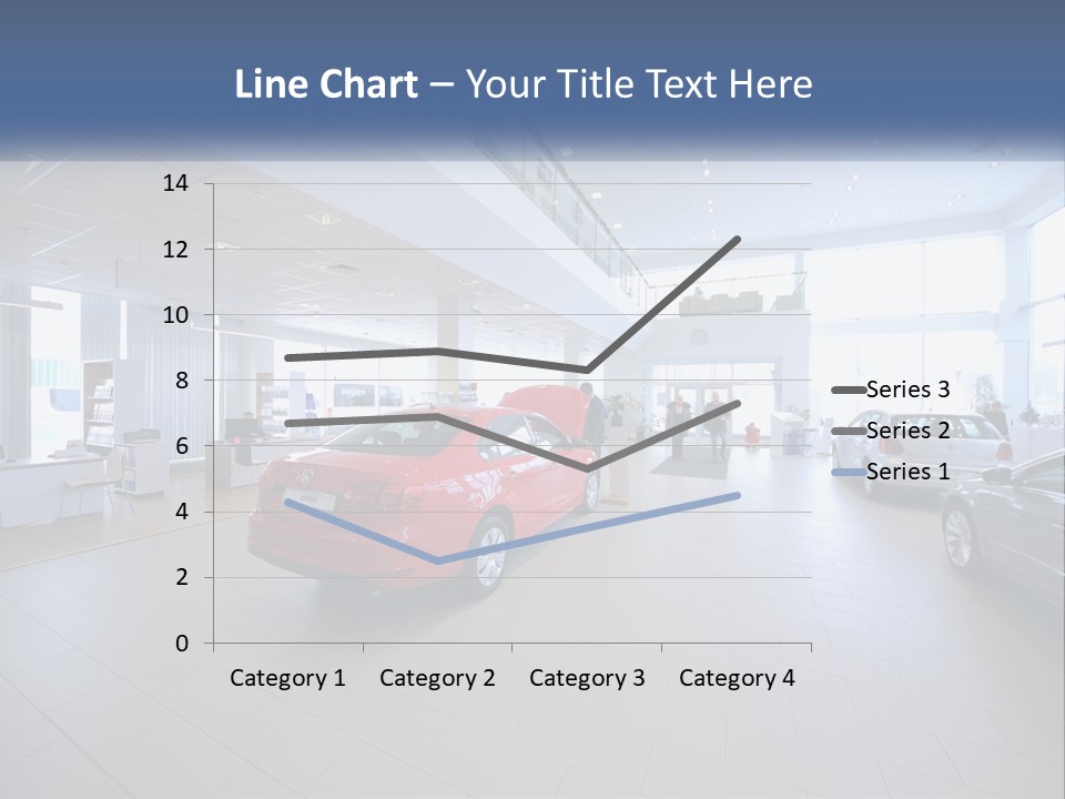 A Car Showroom Filled With Cars And People PowerPoint Template