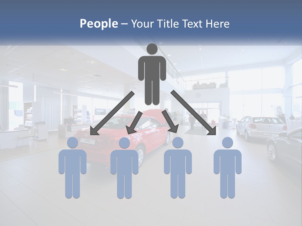 A Car Showroom Filled With Cars And People PowerPoint Template