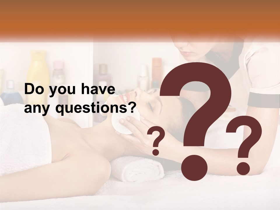 A Woman Getting A Facial Massage From A Man PowerPoint Template