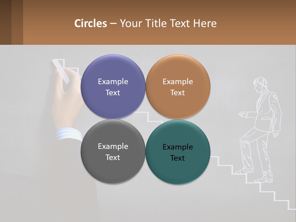 A Person Drawing A Stair With A Marker On A Chalkboard PowerPoint Template