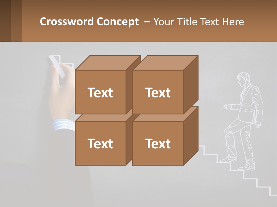 A Person Drawing A Stair With A Marker On A Chalkboard PowerPoint Template