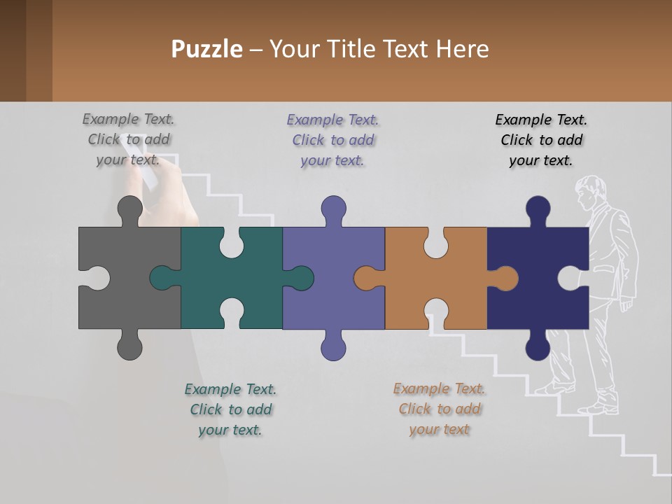 A Person Drawing A Stair With A Marker On A Chalkboard PowerPoint Template