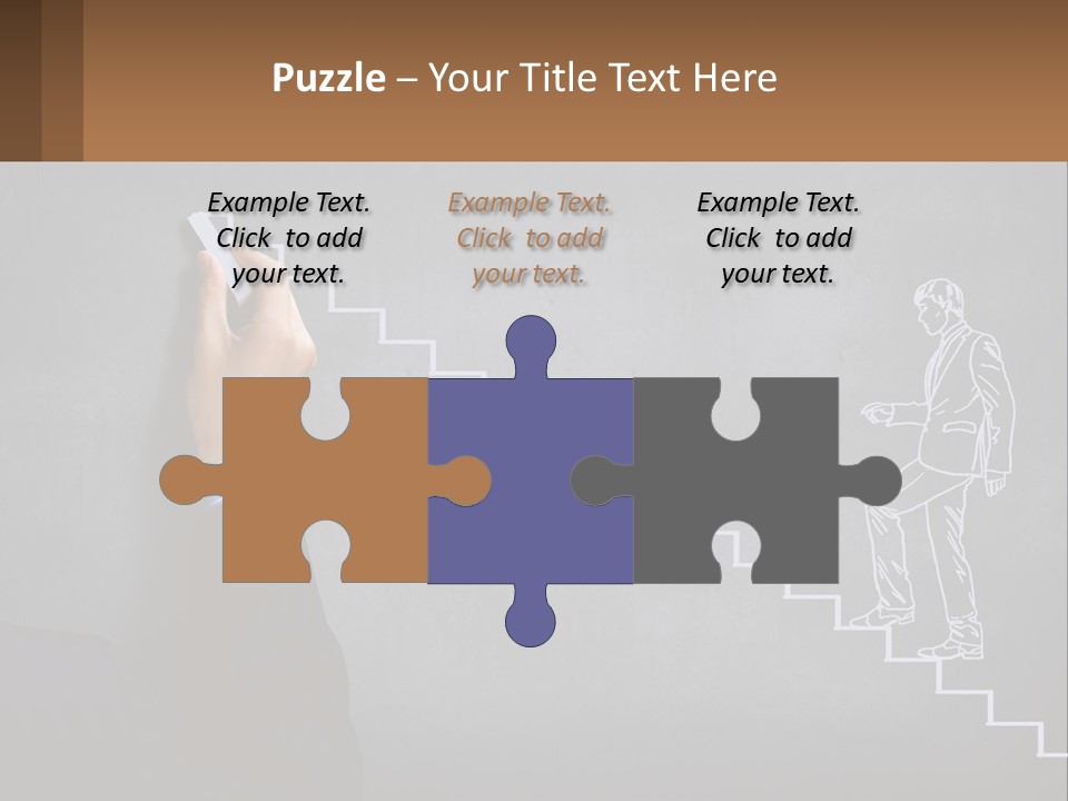 A Person Drawing A Stair With A Marker On A Chalkboard PowerPoint Template