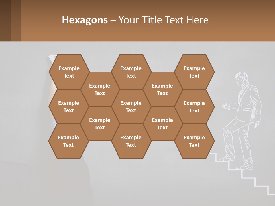A Person Drawing A Stair With A Marker On A Chalkboard PowerPoint Template