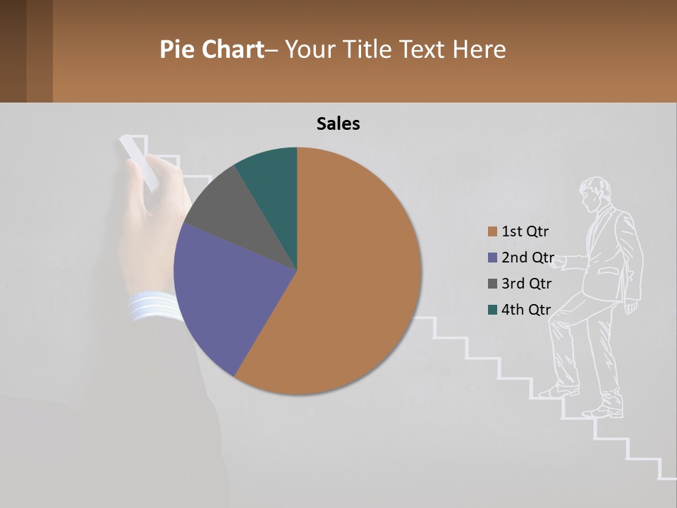A Person Drawing A Stair With A Marker On A Chalkboard PowerPoint Template