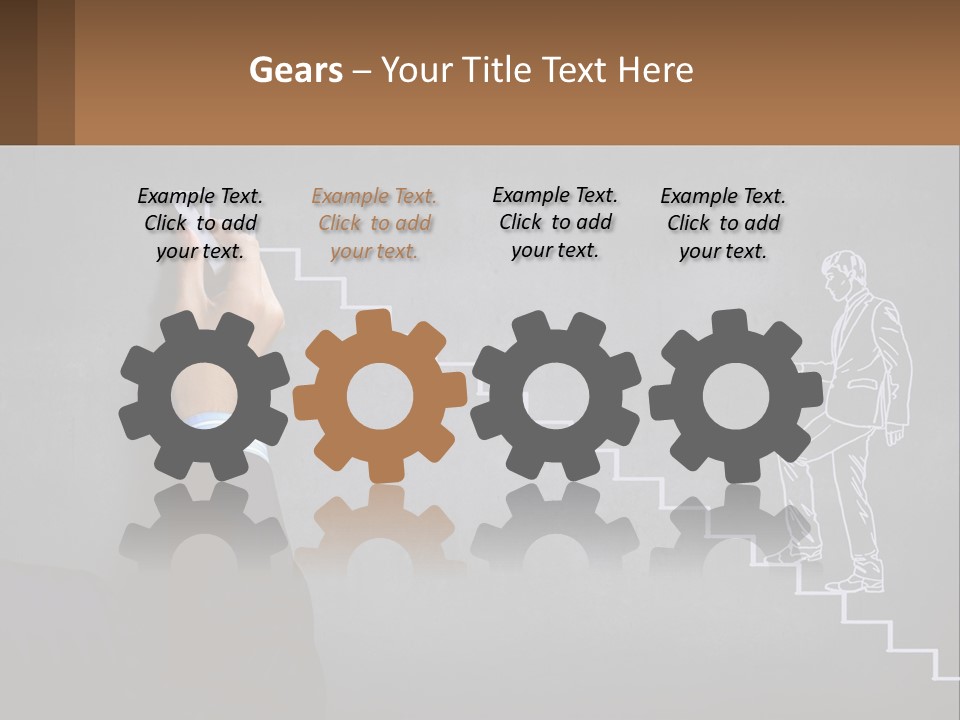 A Person Drawing A Stair With A Marker On A Chalkboard PowerPoint Template