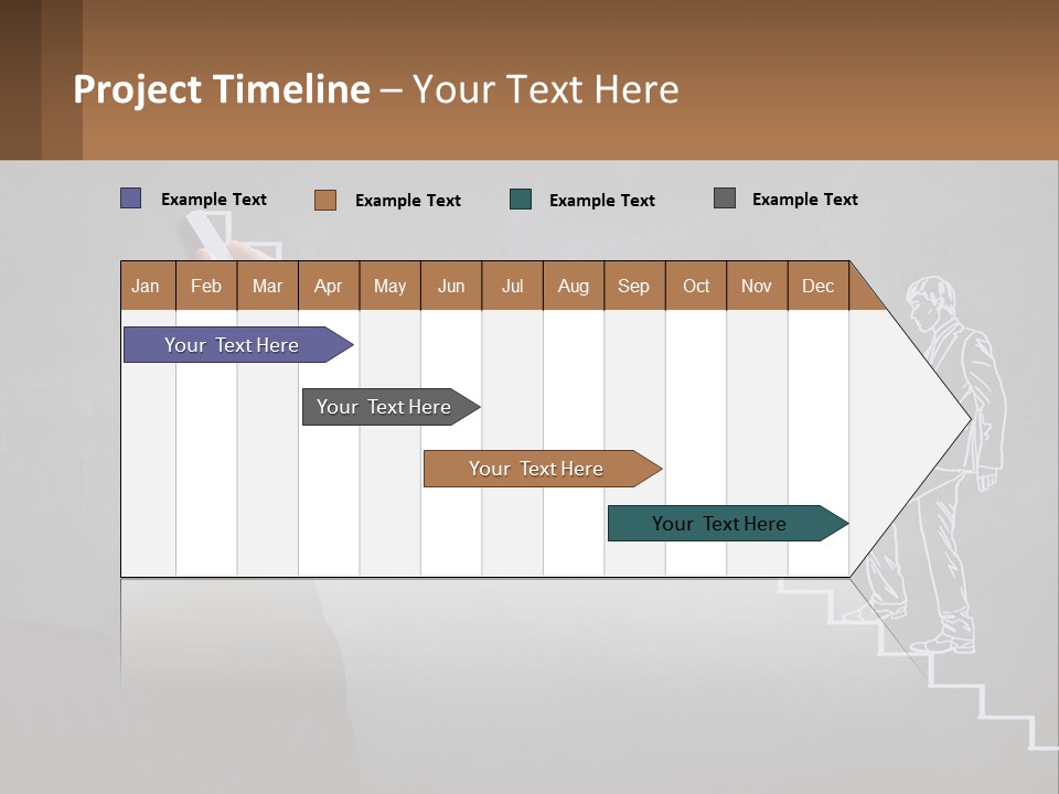 A Person Drawing A Stair With A Marker On A Chalkboard PowerPoint Template