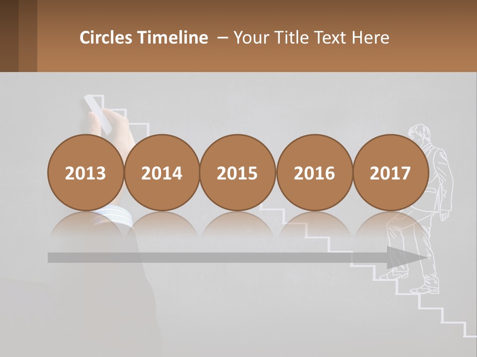 A Person Drawing A Stair With A Marker On A Chalkboard PowerPoint Template