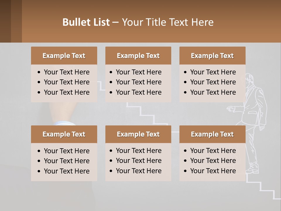 A Person Drawing A Stair With A Marker On A Chalkboard PowerPoint Template