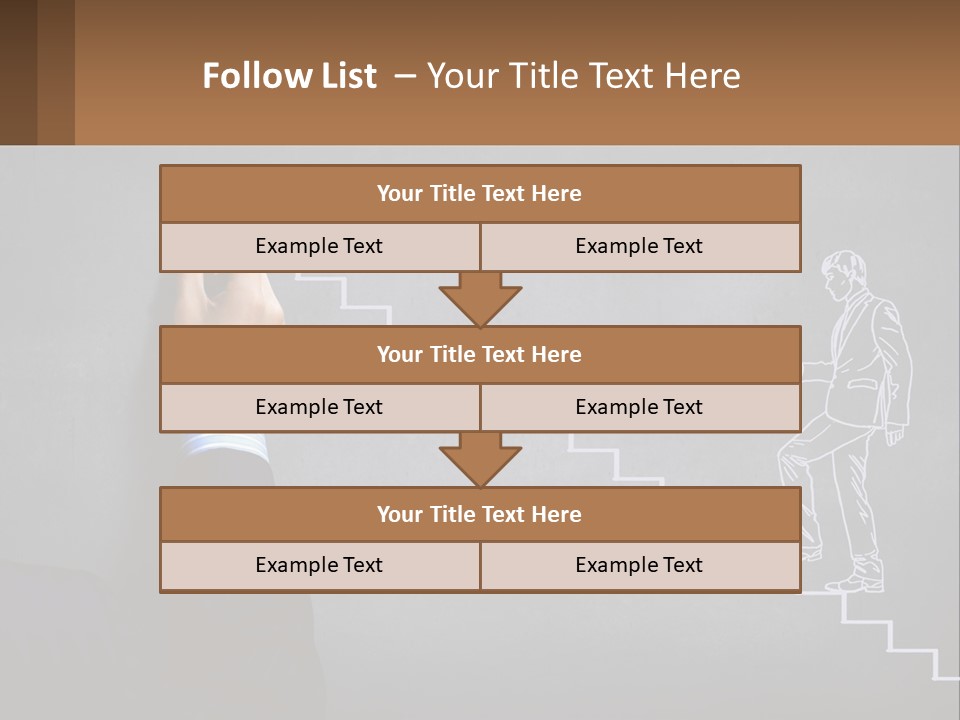 A Person Drawing A Stair With A Marker On A Chalkboard PowerPoint Template