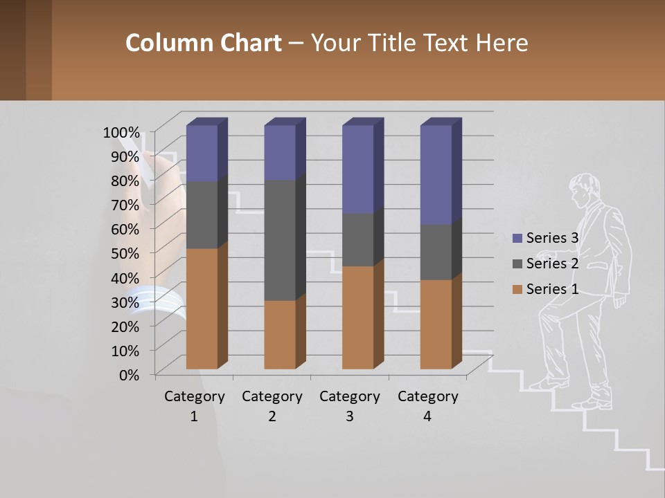 A Person Drawing A Stair With A Marker On A Chalkboard PowerPoint Template