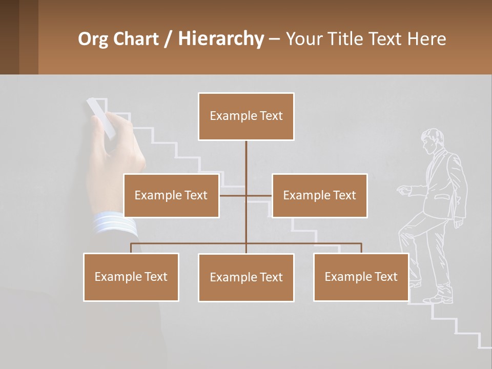 A Person Drawing A Stair With A Marker On A Chalkboard PowerPoint Template