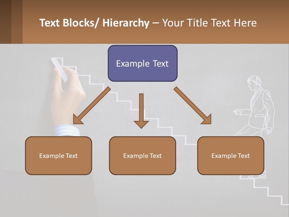 A Person Drawing A Stair With A Marker On A Chalkboard PowerPoint Template