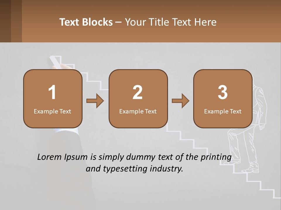 A Person Drawing A Stair With A Marker On A Chalkboard PowerPoint Template