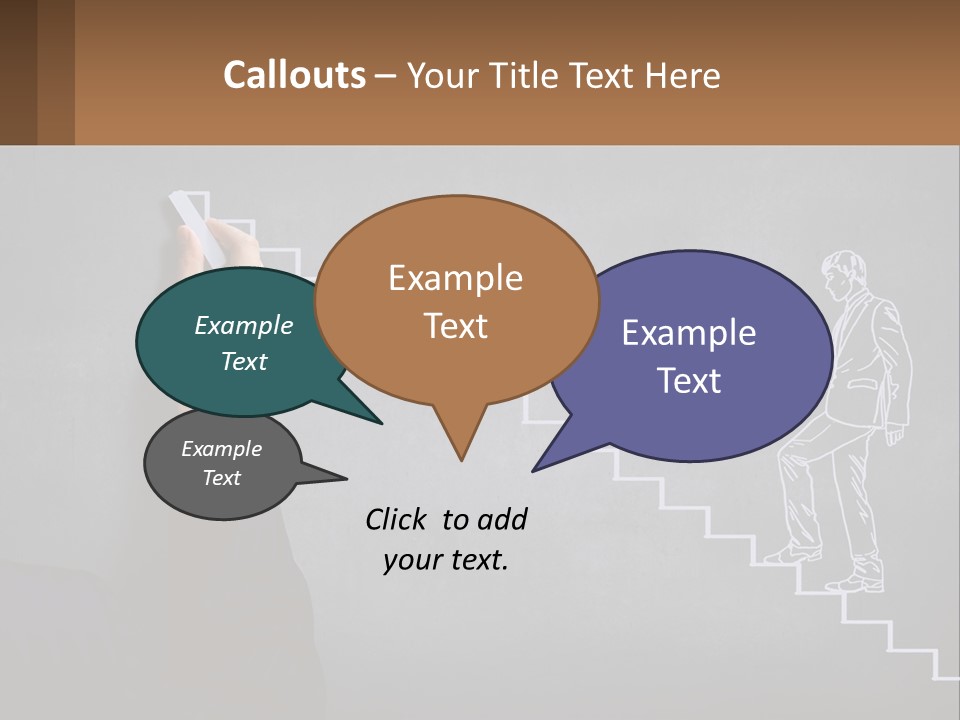 A Person Drawing A Stair With A Marker On A Chalkboard PowerPoint Template
