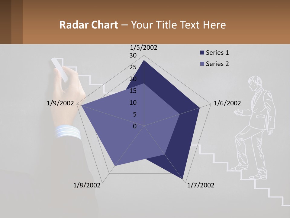 A Person Drawing A Stair With A Marker On A Chalkboard PowerPoint Template