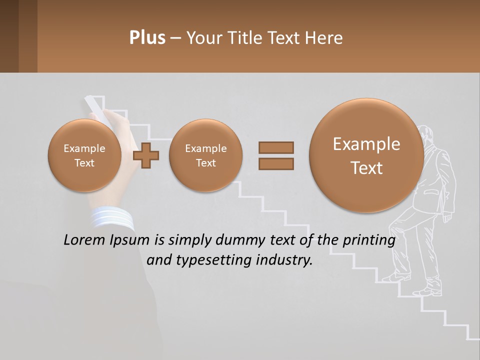 A Person Drawing A Stair With A Marker On A Chalkboard PowerPoint Template