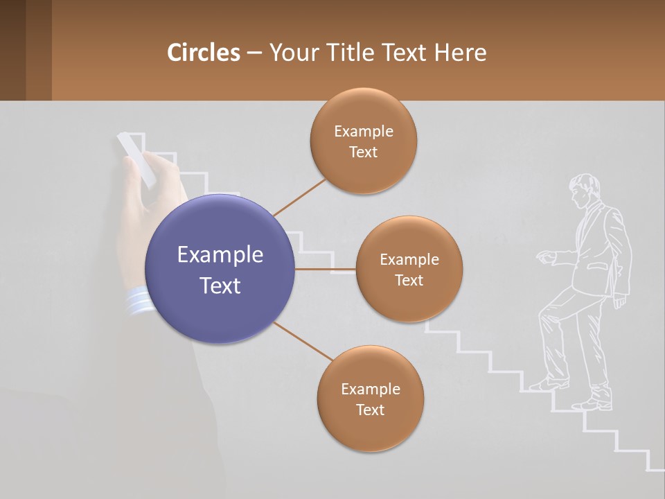 A Person Drawing A Stair With A Marker On A Chalkboard PowerPoint Template