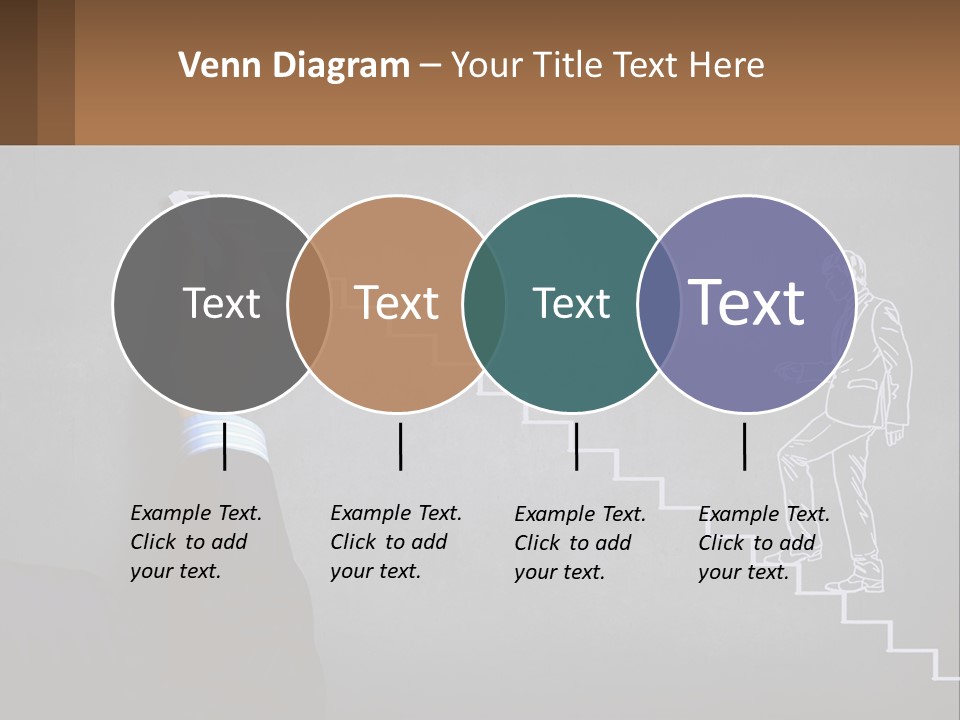 A Person Drawing A Stair With A Marker On A Chalkboard PowerPoint Template