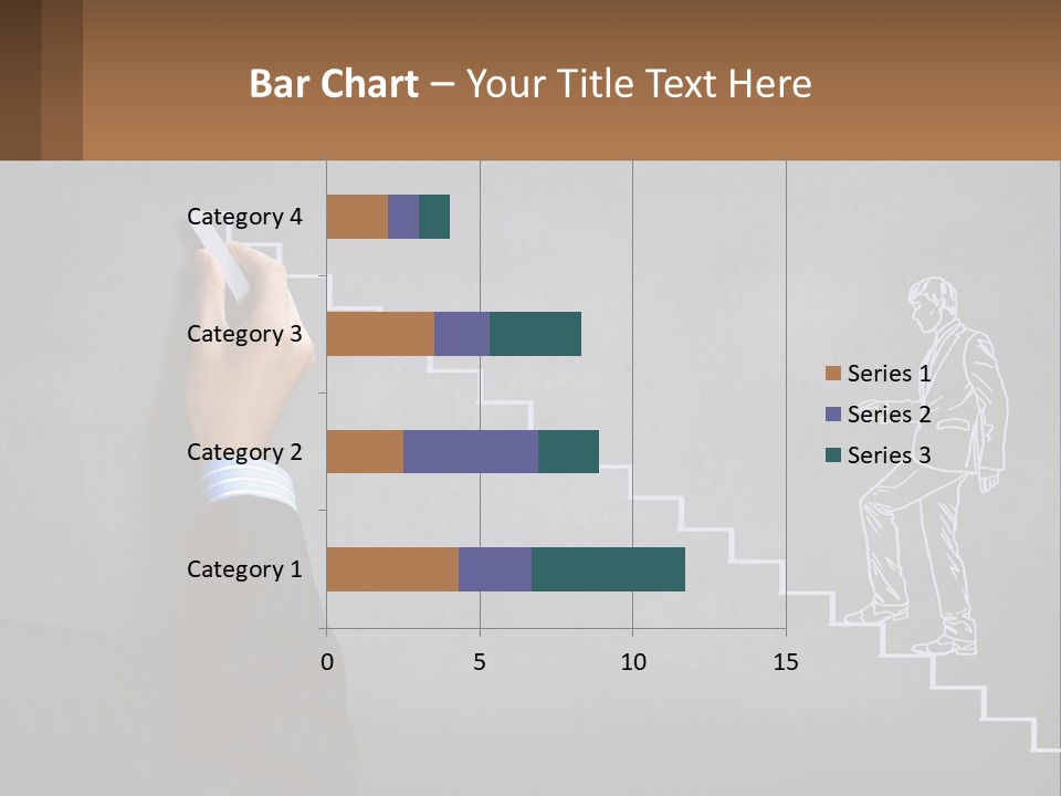 A Person Drawing A Stair With A Marker On A Chalkboard PowerPoint Template