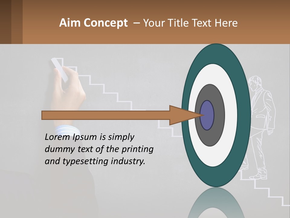 A Person Drawing A Stair With A Marker On A Chalkboard PowerPoint Template