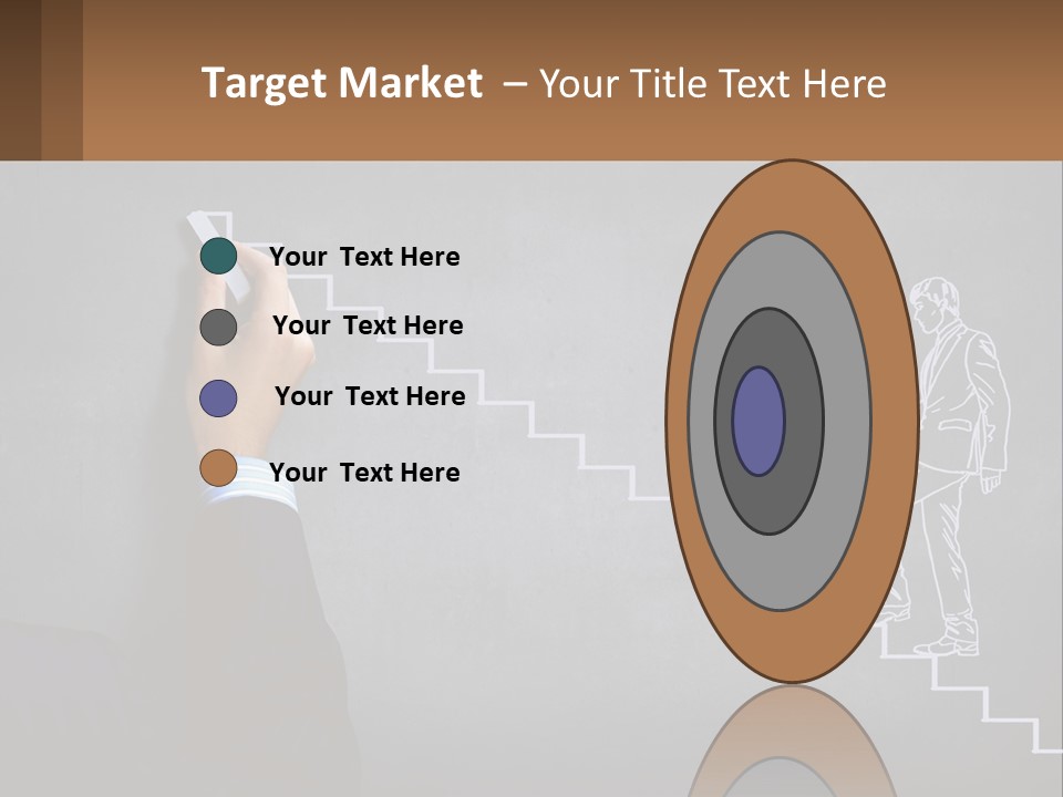 A Person Drawing A Stair With A Marker On A Chalkboard PowerPoint Template