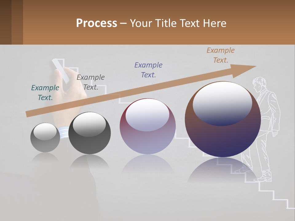 A Person Drawing A Stair With A Marker On A Chalkboard PowerPoint Template